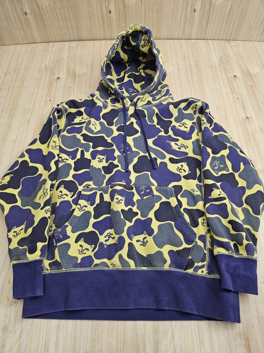 Ripndip Yellow & Purple Camouflage Cat-Print Hoodie